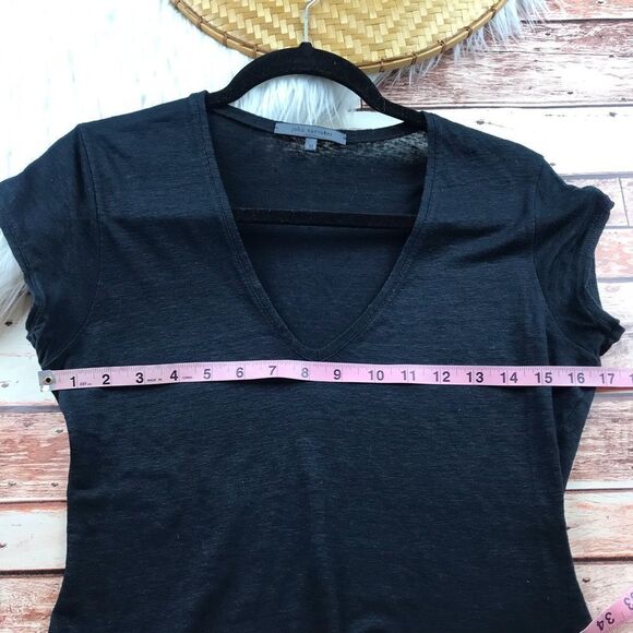 John varvatos black linen v neck tee - Picture 5 of 6